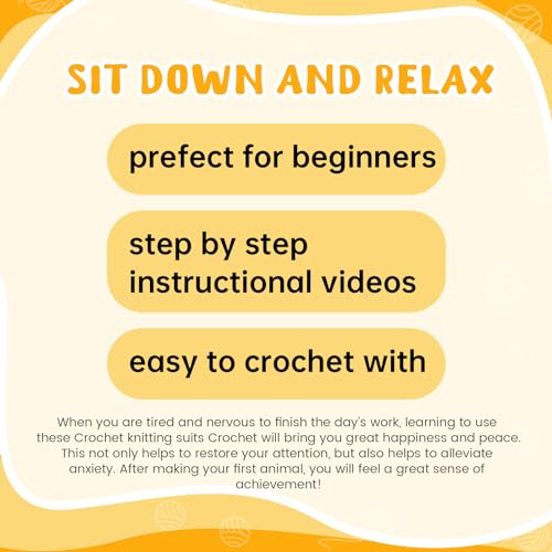 HAIJED 8Pcs Beginners Crochet Kit, Crochet Kit for Beginners Adults and Kids, Animals Crochet Kit, DIY Crochet Craft Kit with Instructions and Video Tutorials Yarns Accessories (Style A) - Image 6