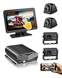 8CH Mobile DVR Monitor Camera System with WiFi Live GPS Tracking HDD MDVR Video Recorder 7' Touch Screen Monitor and 4 1080P Rear Side View Camera Waterproof Night Vision for RV Truck Trailer Tractor