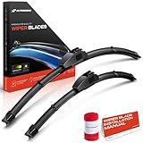 A-Premium Pack of 2 Windshield Wiper Blades with Wear Indicator & Towel - Compatible with Honda S2000 1999-2009 - 16