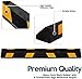 ZONETECH Large Heavy Duty Rubber Parking Curb – 72” Premium Quality Auto Garage Wheel Stopper Professional Grade w/Yellow Reflective Tape for Car, Truck, Trailer and RV (12-Pack)
