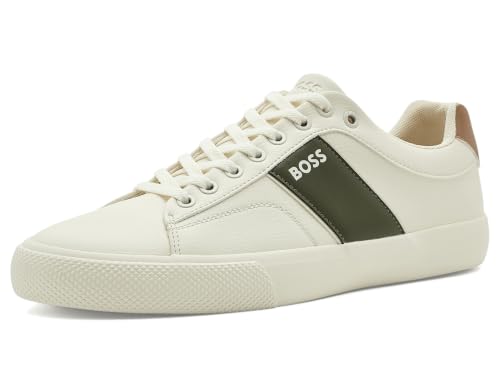 Image of BOSS Men's Aiden Logo Block Leather Low Top Sneakers