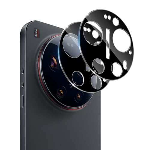 Datree para Xiaomi Mi 17 Ultra 5G Protector de Pantalla Lente de Cámara, 2 Piezas 9H Dureza HD Anti-Arañazos Cristal Templado Cámara Trasera Lente Protector （Negro）