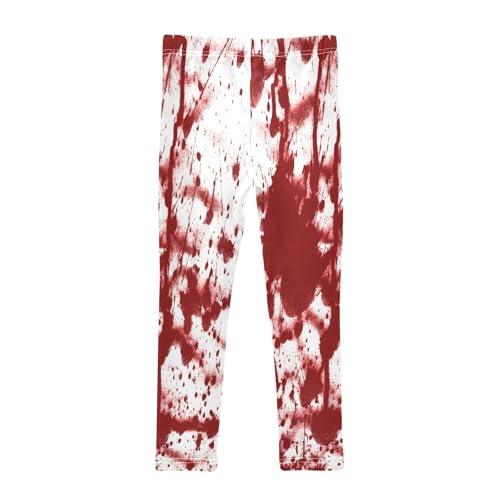 Leggings for Girls Size 9-10 Bloody Splashes Red Soft Comfy Girls' Footless Leggings Funny Kids Teens Printed Yoga Pants for Dance Sports Workout2