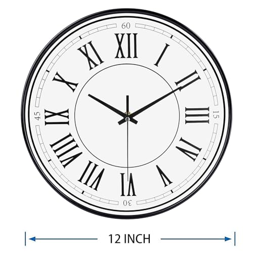 12-Inch Silent Roman Numeral Wall Clock