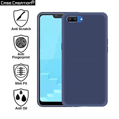 Image of Case Creation Luxurious OG Series for Oppo A3s Case Cover,Anti-Dirty Slim Case Frosted Matte Cute Candy TPU Raised Bezel (Splash of Color) Back Cover for OppoA3s -Navy Blue