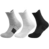FYJL 3 pares de calcetines deportivos de fútbol y baloncesto para hombre, calcetines cortos de algodón transpirable, calcetines largos, calcetines tobilleros (3 pares, mezclados largos)