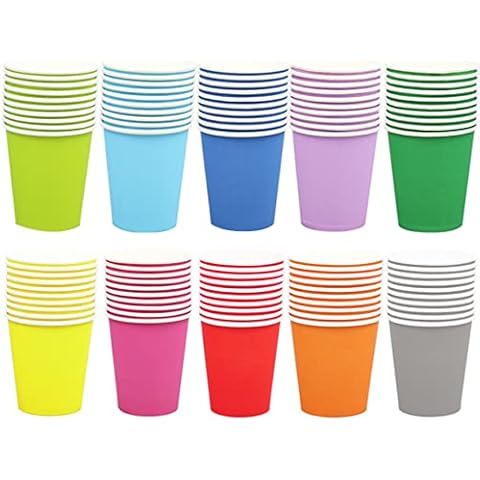Solafas 100PCS Colourful Paper Cups Cover