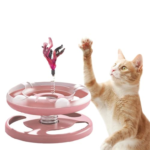 Pista interativa de brinquedo para gatos,Brinquedo de pista de bola para gatos - Brinquedo seguro pa