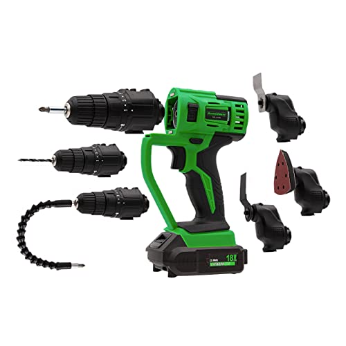 Hammersmith MultiTool - Akku Multifunktions-Werkzeug - 18 V Oszillationswerkzeug zum Bohren, Schrauben, Schneiden, Schleifen, Schaben - inkl. Bit Set und Schleifpads - 58tlg. im Koffer Cover