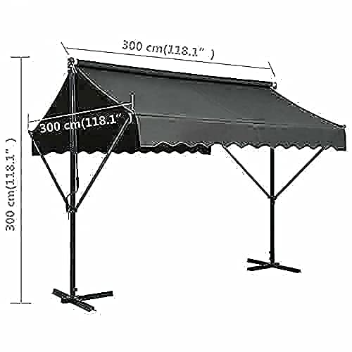 Free Standing Retractable Awning 10'X10' Patio Awning Outdoor Sun Shade Shelter For Patio Deck Yard With Uv Protection And Easy Crank Opening #TOP1