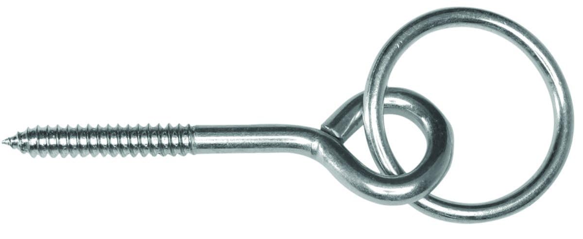 Campbell Chain & Fittings T7663550 Welded Hitch Ring, 3-1/2" Screw Eye, Zinc Plated, 2", Tagged (Pack of 5)