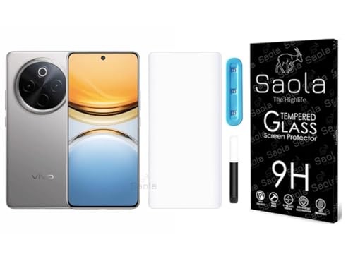 Image of Saola 1-Pack UV Curved Tempered Glass for Vivo Y300 Pro | 9H Hardness | Edge-to-Edge Full Screen Coverage | UV Light Installation | Scratch Resistant | Case Friendly Screen Protector. (6.77 Inches)