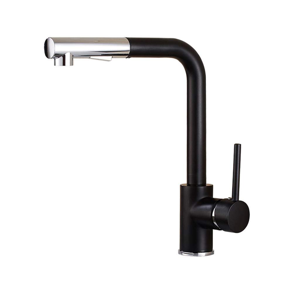 Robinet de cuisine noir rotatif pour nettoyer facilement les grands éviers