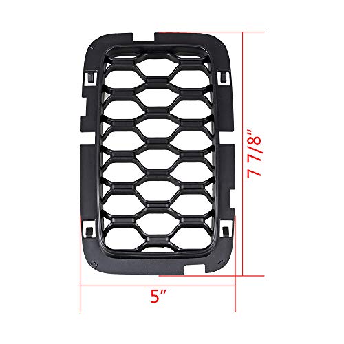 Image of Anzio 7pcs Matte Black Grill Inserts Front Mesh Honeycomb Compatible with 2017-2020 Grand Cherokee