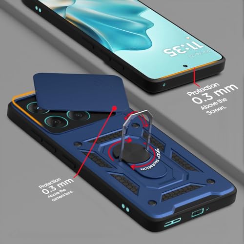Image of AIBEX Back Cover for Motorola Edge 60 5G / Motorola Edge 60 Fusion 5G | D10 Tough Armor Case | Sliding Camera Shield | 360 Protection | Kickstand Ring Holder | Military-Grade Shockproof Bumper Case