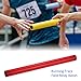 M METERXITY 2 Pack Junior Relay Track Baton - Smooth Plastic Hollow Tube with End Cap, Apply to Team Building/Relay Races/Athletics Sports Game (Red)