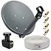 Produktbild PremiumX Satelliten-Komplettanlage 45cm SAT Antenne SAT Schüssel Twin LNB 10m Koaxialkabel 4X F-Stecker 2 Teilnehmer
