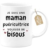Qualité française : nos mugs sont fabriqués en céramique et possèdent leur logo imprimé des deux côtés de la tasse. Celui-ci peut passer au micro-ondes pour le réchauffer, et au lave-vaisselle pour le nettoyer. Notez qu’il s’agit d’un cadeau destiné à une femme et qu’il sera idéal pour boire du café et du thé au petit déjeuner, en télétravail ou au bureau.