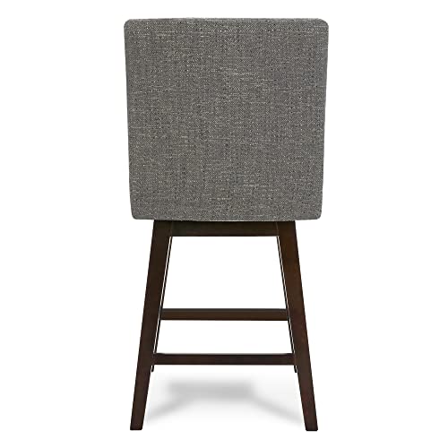 Chita Counter Height Swivel Barstool With Back Set Of 2, Upholstered Fabric Bar Stool, 26.8" H Seat Height, Fabric In Fog #TOP4