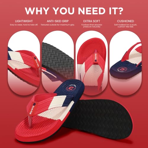 Image of DOCTOR HEALTH SUPER SOFT Men's & Boys Anti-Skid Flip Flops with Acupressure Massage Footbed | Lightweight | Soft | Doctor-Recommended Slipper for Pain Relief | All Day Wear Acupressure Doctor Slipper