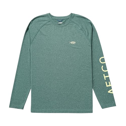 �A�t�R(Aftco) �w�U�[ LS �p�t�H�[�}���X �V���c �V���o�[ �p�C�� �w�U�[ XL�T�C�Y (Heathered LS Performance Shirt Silver Pine Heather L) M61126
