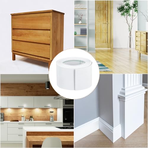 Image of uxcell 2 Roll Wood Grain Tape, 1.97 inch x33 Ft Realistic Textured Repair Tape Self Adhesive Wood Textured Patch with Tool for Floor Wall Door Table Cabinets Furniture Home Decor(White)