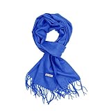 Plain Solid Color Cashmere Feel Classic Soft Luxurious Winter Scarf For Men Women (Royal Blue)