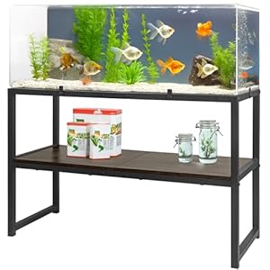 UrbanRoots 30 gallon fish tank stand for Home Office(Black),2 Tiers aquarium stand with Shelf for Storage,fish tank table 30″ L x 12″ W x 20.5″ H,Breeder Tank Turtle Reptile Terrariums Stand Rack