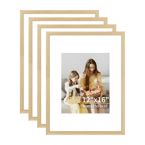 12x16 Picture Frame Set of 4, Displays 8x10 with Mat or 12x16 Without Mat by ATOBART - Used condition - US$27.93