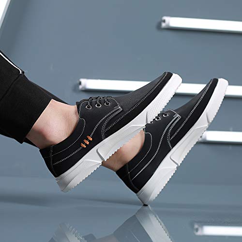 Image of CMM Men Lace-up Flat Sneakers, Casual Shoes Fashion Leather Oxfords, Breathable Walking Shoes Work Outdoor