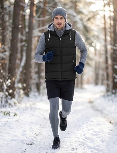 Image of ZSHOW Men's Puffer Vest Removable Hooded Vest Outdoor Winter Vest