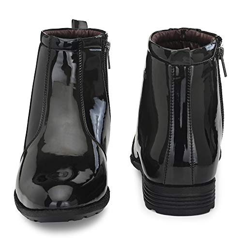 Image of Vellinto Royal Look Shoes for Men ll Casual Shoes for Men ll Patent Leather Zip /Chain Boots for Men