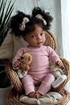 BABESIDE Lifelike Reborn Baby Dolls Black Girl- 20 Inch Soft Body Realistic-Newborn Handmade Real Life Baby Dolls with Clothes and Toy Gift for Kids Age 3+