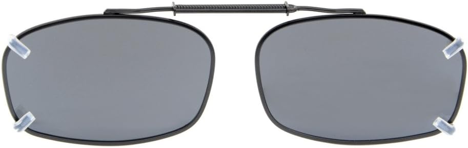 Eyekepper Metal Frame Rim Polarized Lens Clip On Sunglasses 2 1/8" x1 3/8" Grey Lens - Image 2