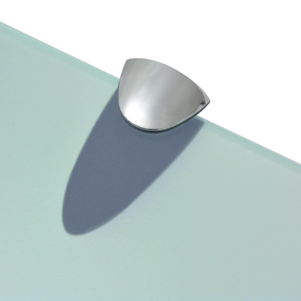 Estantería flotante de cristal 50 x 20 cm, cristal de seguridad templado de 8 mm, transparente, estantería de pared para baño, salón, dormitorio, carga de 10 kg, incluye abrazadera de zinc