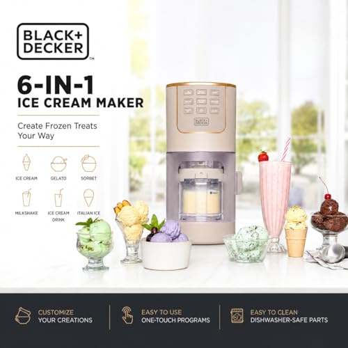 Image of BLACK+DECKER Ice Cream Maker for Families & Kids - Make Protein, Keto & Dairy-Free Ice Cream, Gelato & Milkshakes at Home - Easy Creamy Pint Machine with Mix-Ins