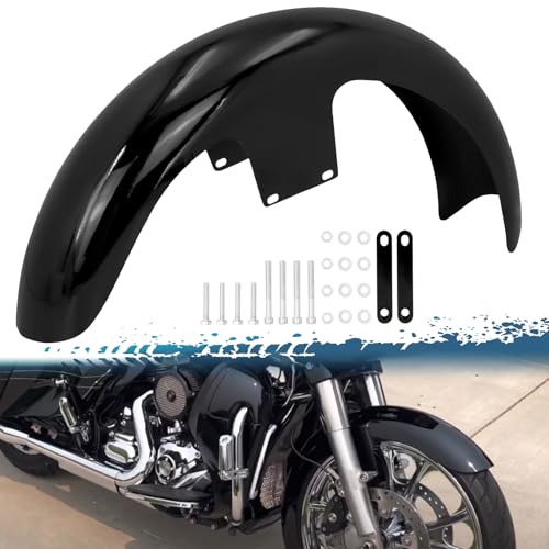21 inch Front Fender Vivid Black Motorcycle Wrap Mudguard for Bagger Models Fit...