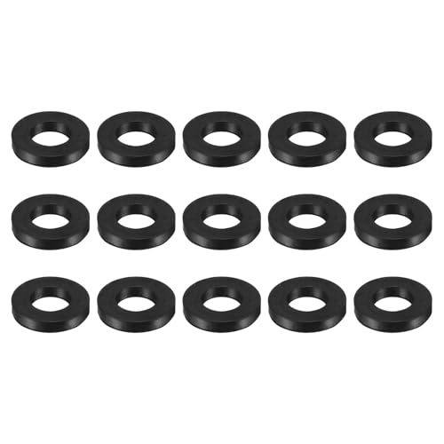 uxcell 15 Pcs Solid Nitrile Rubber Flat Washer DN65 1-5/16" OD x 7/8" ID x 7/32" Thickness Large Washers O Ring Sealing Gaskets, Industrial Flat Rubber Spacer, Black