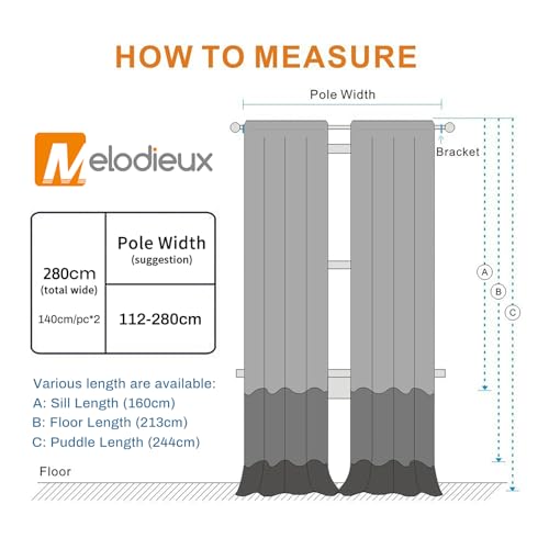 Melodieux 2 Panel Faux Linen Voile Net Curtains Semi Sheer Rod Pocket Drapes for Bedroom, Living Room, Window - Black, 55 x 102 inch drop (140 x 260cm) - Cosy Home Interiors Melodieux 2 Panel Faux Linen Voile Net Curtains Semi Sheer Rod Pocket Drapes for Bedroom, Living Room, Window - Black, 55 x 102 inch drop (140 x 260cm) - Image 9