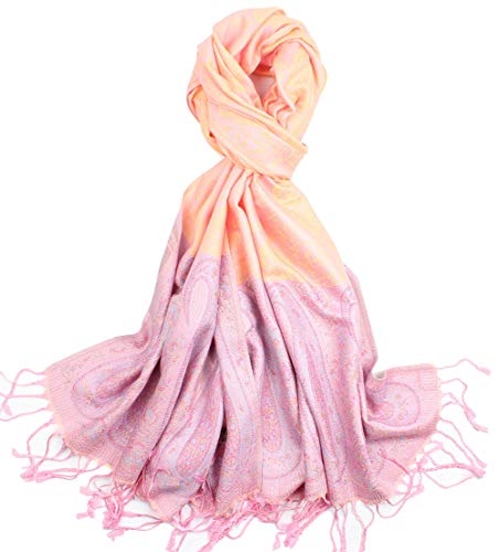 Women s Silky Paisley Pattern Pashmina Scarf Shawl and Wrap Lightweight Scarves (#28)