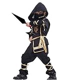 Almmy.6 憧れの忍者になれる 忍者+手裏剣+クナイセット！ キッズ 子供用 忍者 コスプレ 衣装 ハロウィン 仮装 パーティー (M)