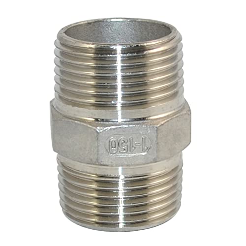 Image of DAN SPEED Hex Nipple 1 inch Male x 1 inch Male 304 Stainless Steel threaded Pipe Fitting NPT (1 inch)