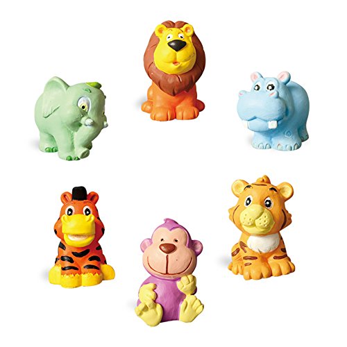 Hilou Paint Your Own Animal Figurines (Elephant, hippopotamus, lion, tiger and monkey)