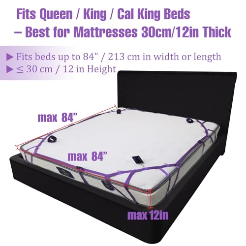 Image of Sex Bondage BDSM Kit Bed Restraints Set Sex Toy, Super Easy Install Straps | Soft Handcuffs Ankle Cuff, Adult Kinky Bondage Gear & Accessories, for Adults Women Couples Game Pleasure