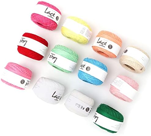 Lace Cotton Yarn, Popular Lace Cotton Yarn Hand Crocheted Summer Silk Light Thin Thread Ball Crochet Lace Hand Knitting Craft Art Yarn(Milk White)