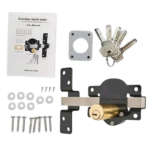 Cerradura para niños, cerradura de puerta de doble cara, cerradura de seguridad 5 llaves para exterior, puerta de valla interior almacenamiento armario baño camping patio dormitorio