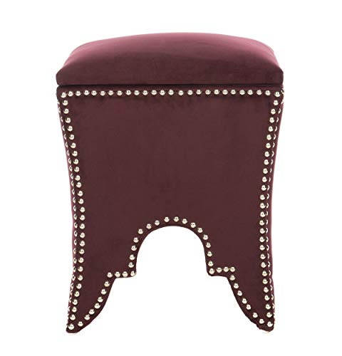 Safavieh-Home-Collection-Deidra-Bordeaux-with-Silver-Nailhead-Trim-Ottoman Safavieh Home Collection Deidra Bordeaux with Silver Nailhead Trim Ottoman