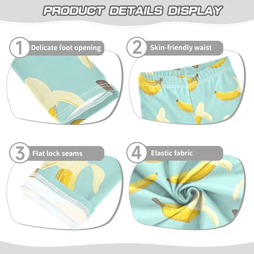 ALAZA Girls' Leggings Children's Yoga Pants Skinny Printed Dance Banana Comfortable 4T2