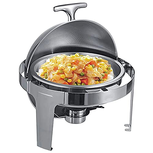 YQZ Rundes Chafing Dish Buffetwärmer-Set, verdickter Edelstahl Kleiner heißer Topf trockener Topf Haushalt Fester…