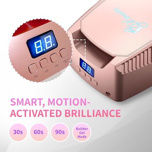 Image of iGel Beauty Hybrid PRO 2.0 UV /LED Nail Lamp - 48W Wireless Rechargeable Nail Dryer, Full Hand Curing, Smart Motion Sensor, Removable Tray, Cordless Gel Lamp for Manicure & Pedicure